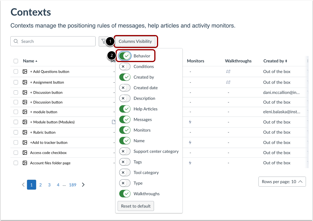 Enable Behavior Filter