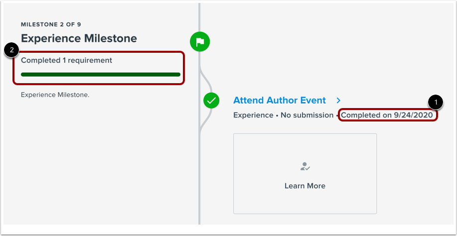 View Completed Milestone