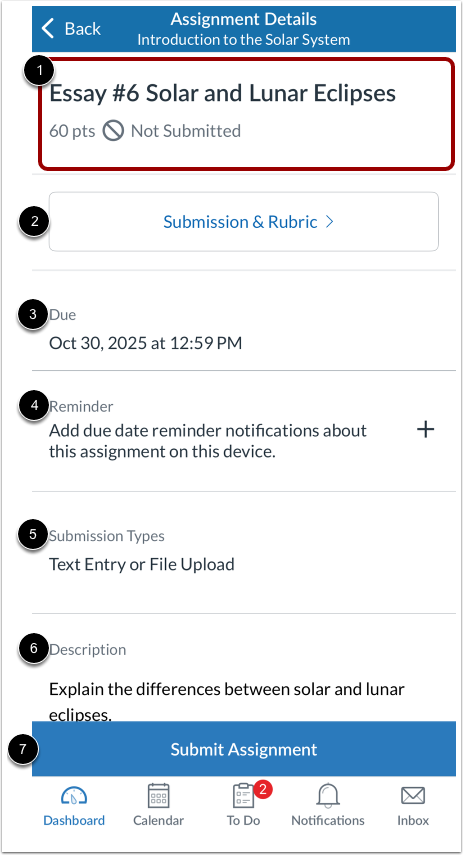 View Assignment Details