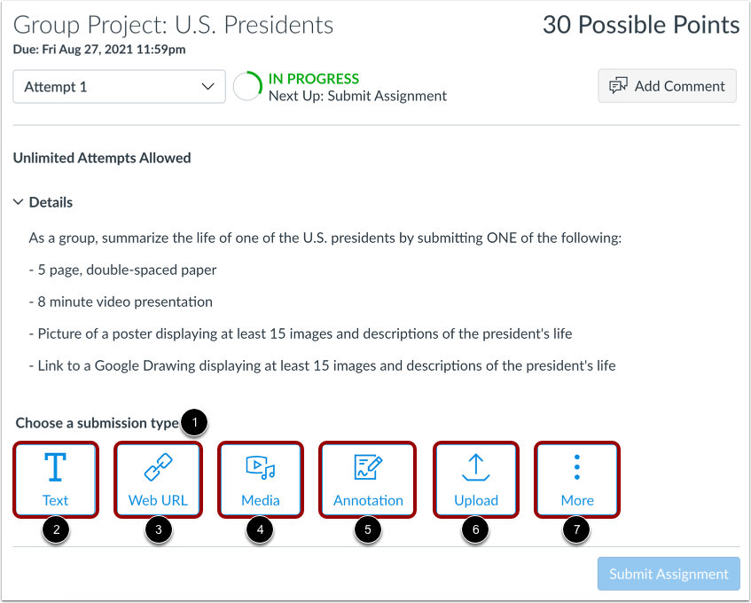 Choose Submission Type