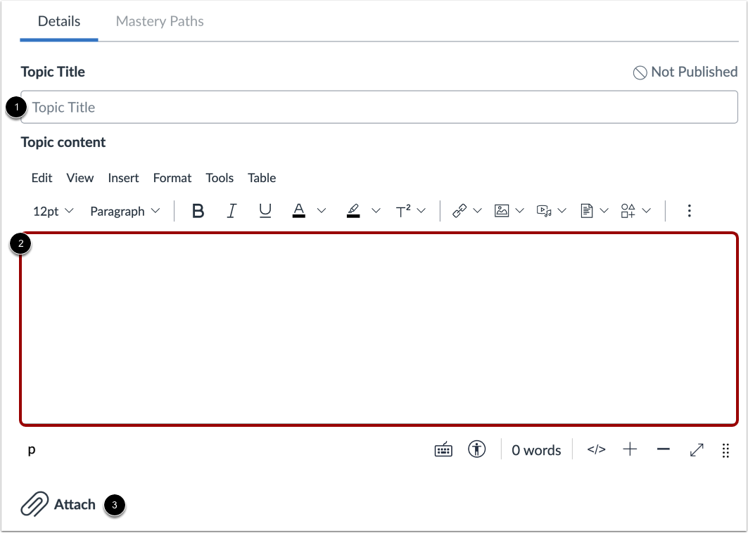 Enter Discussion Details