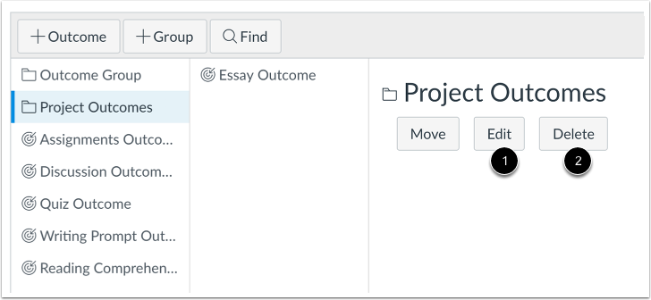 Modify Outcome Group