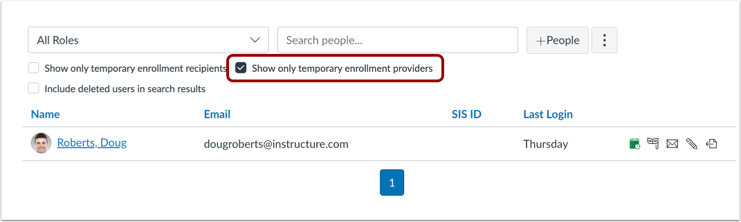 Filter by Temporary Enrollment Providers