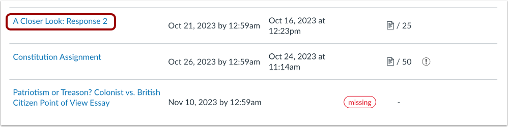 View Assignment Details