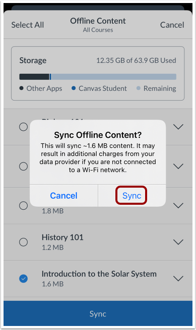 Confirm Sync