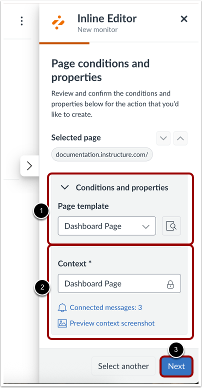 Add Monitor Page Conditions and Properties