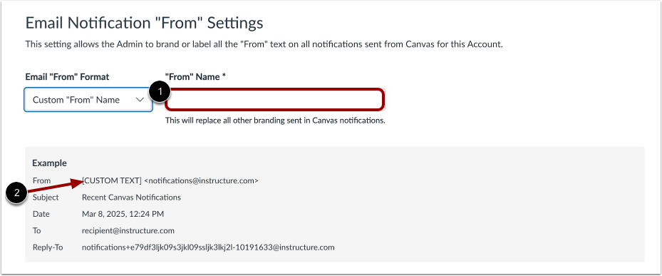 Change Custom &quot;From&quot; Name