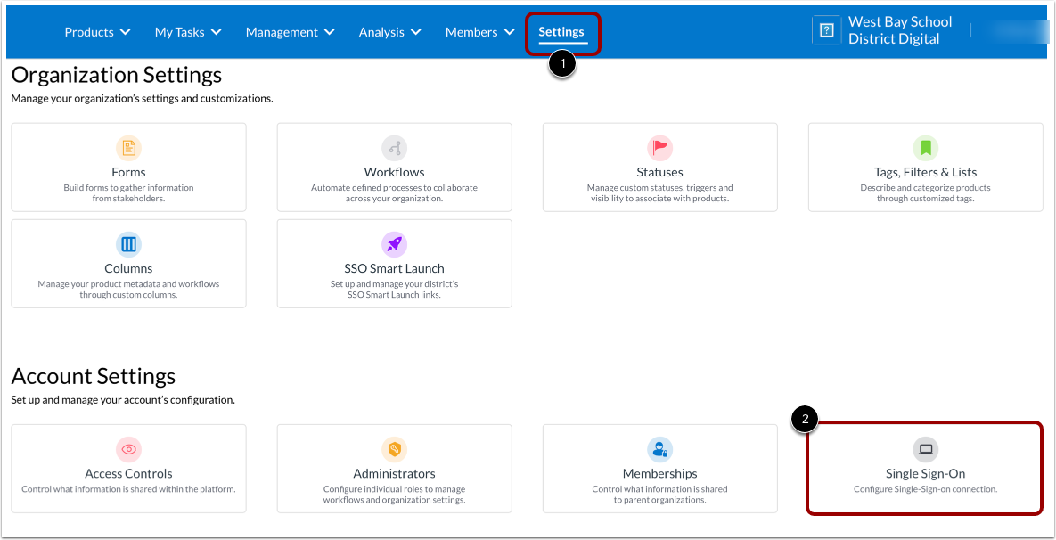 Open Single Sign-On Page