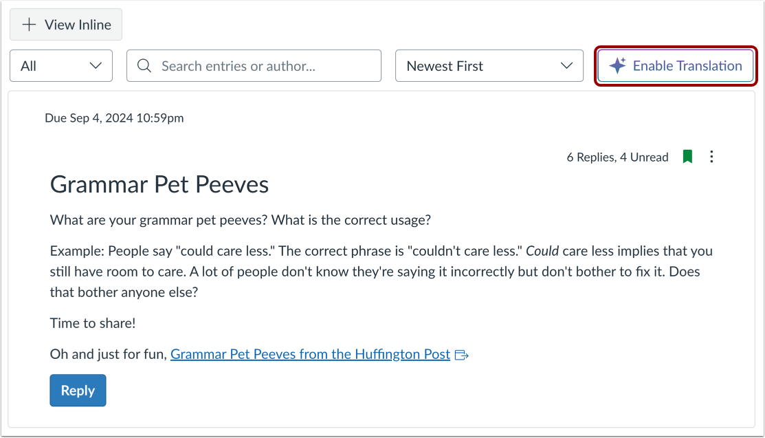 Open Translate Button