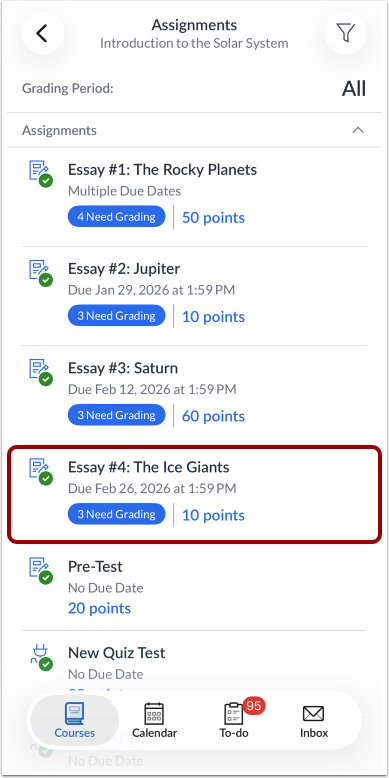 Point Assignment How do I view Assignments in the Teacher app on my iOS device ...
