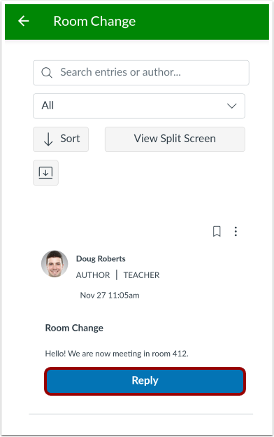 Reply to Announcement
