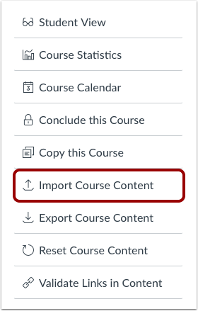 Import Content into Course