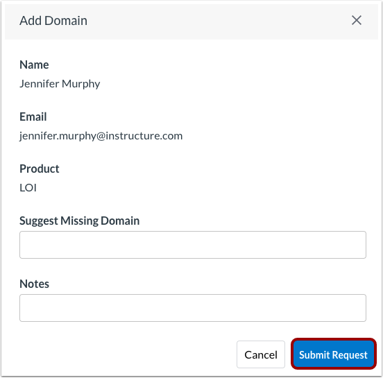 Submit Domain Request