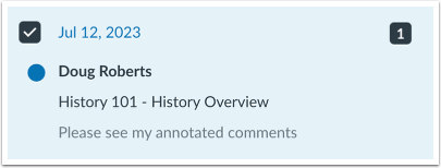 Select Submission Comment