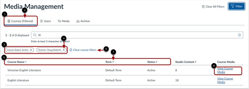 How do I view and manage media as a Studio Admin? - Instructure Community