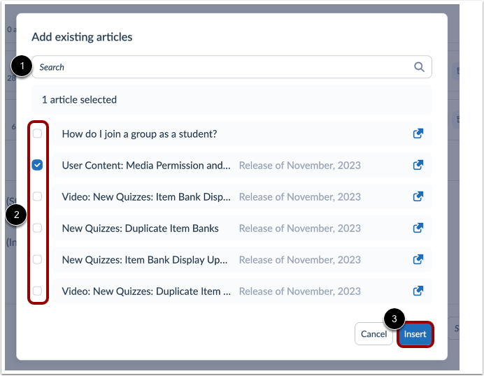 Add Existing Articles