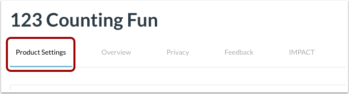 Open Product Settings