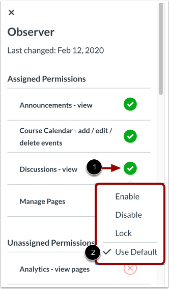 Manage User Role Permissions