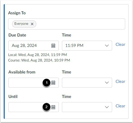 View Availability Dates