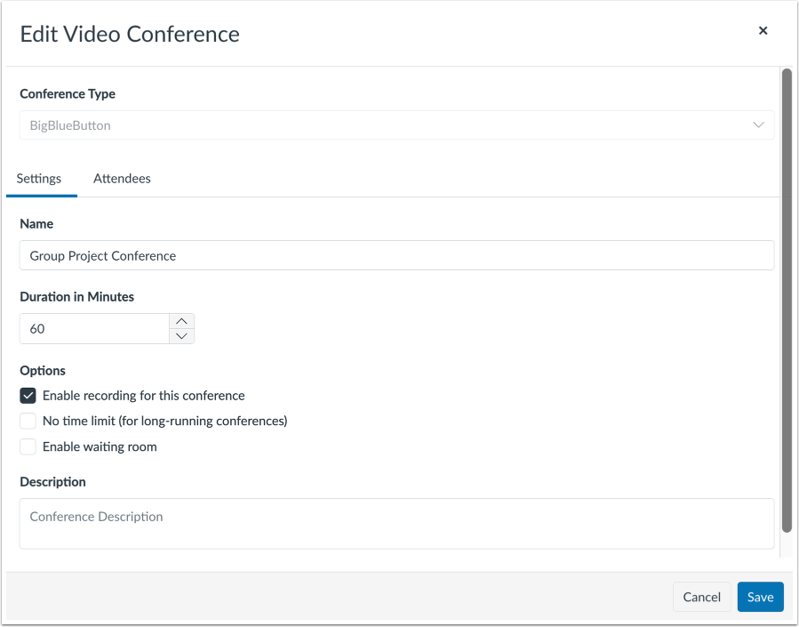 Edit Conference Details