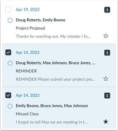 Select Multiple Messages