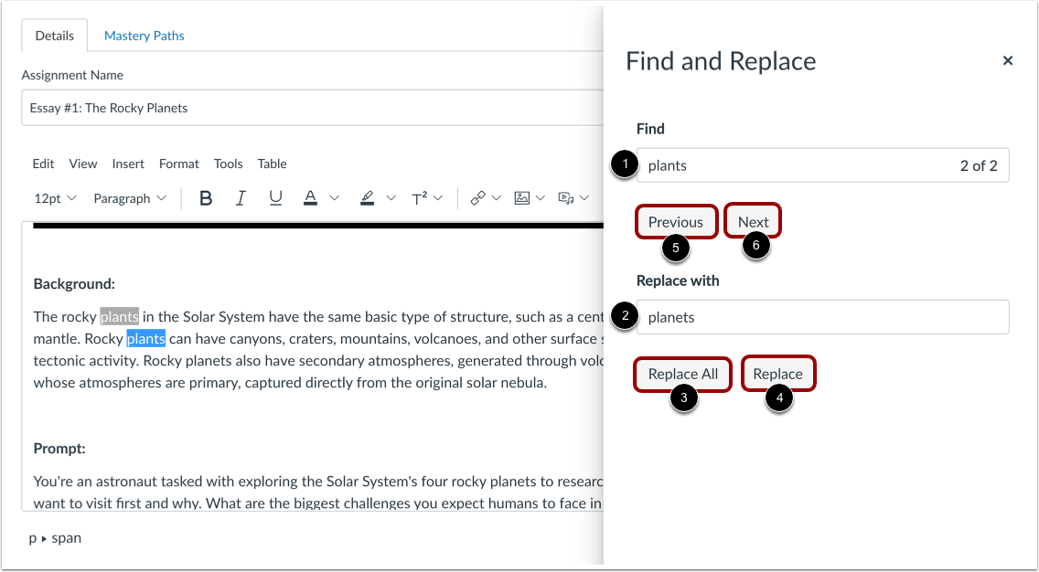 View Find and Replace