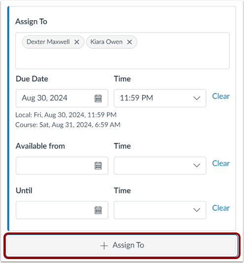 Add Additional Assignments