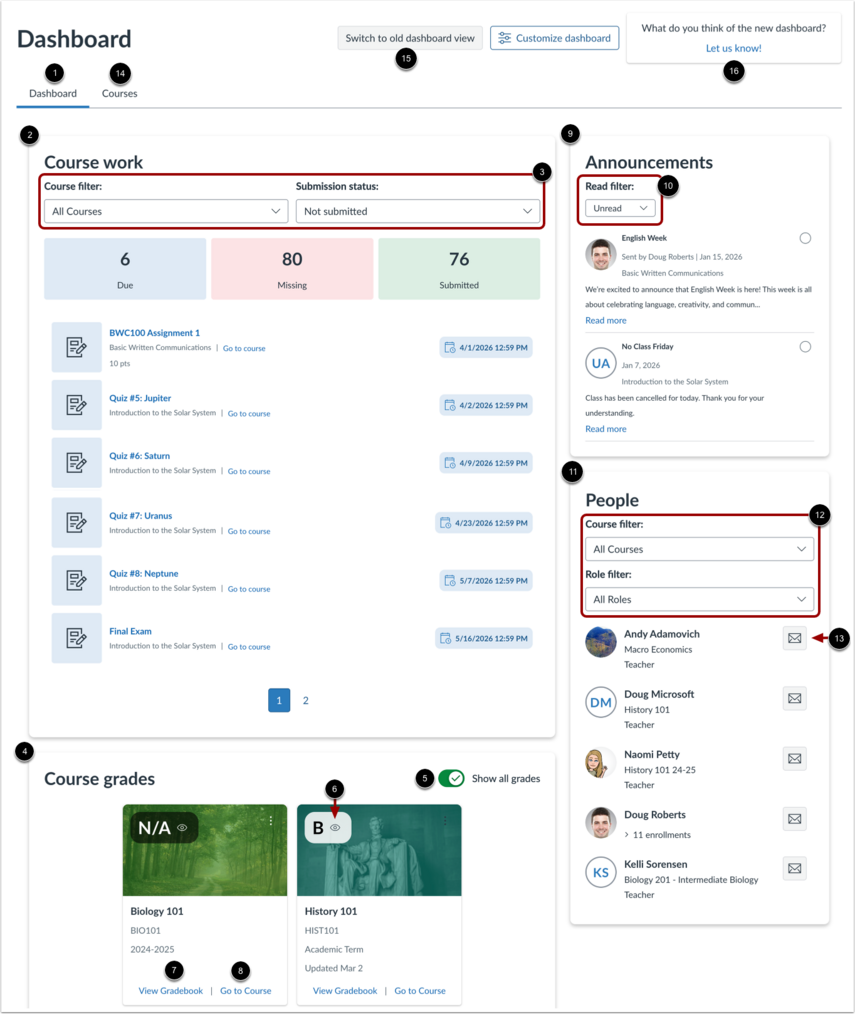 Hur anpassar jag min instrumentpanel som student? - Instructure Community