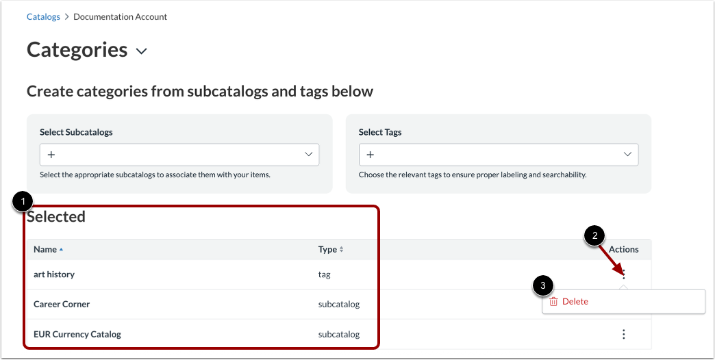 View Subcatalog Categories