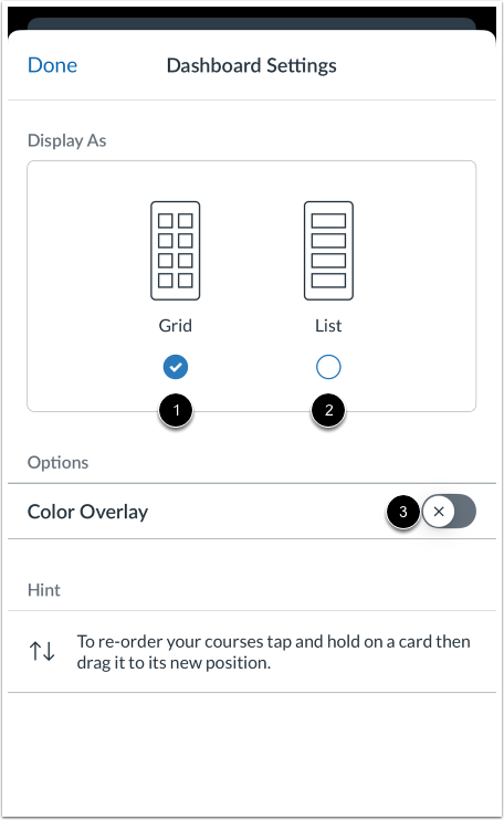 View Dashboard Settings