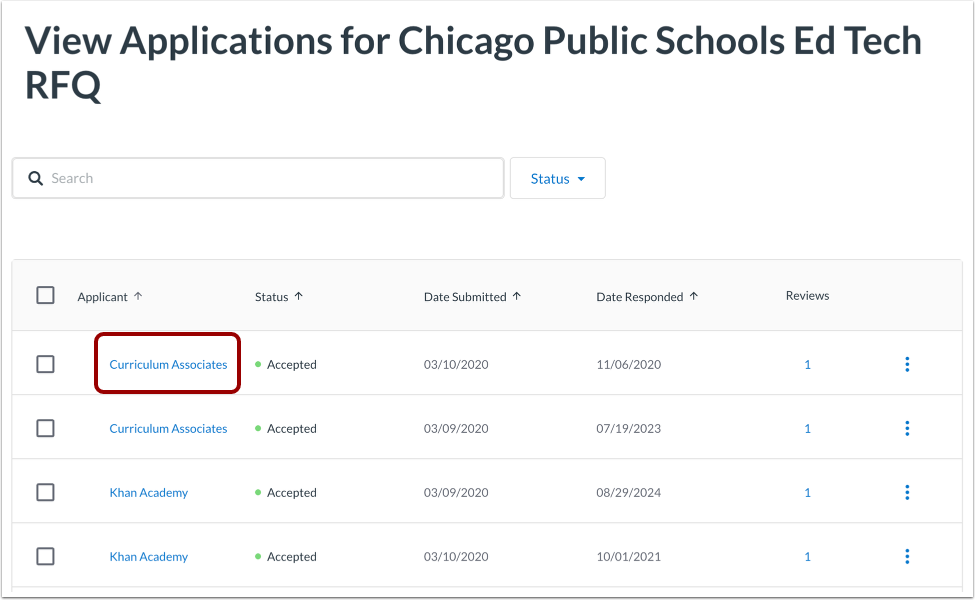 View Responses Table