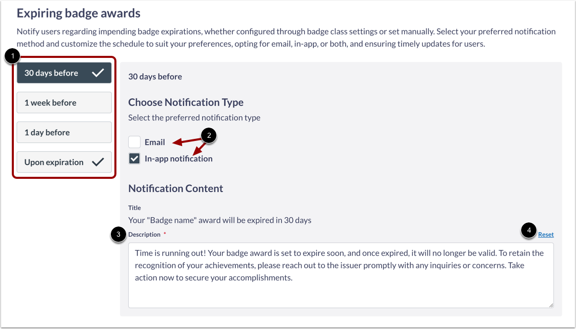 Customize Expiring Badge Awards