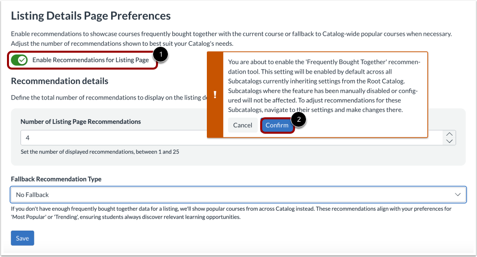 Listing Details Page Preferences