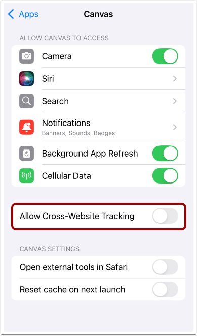 Allow Cross-Website Tracking