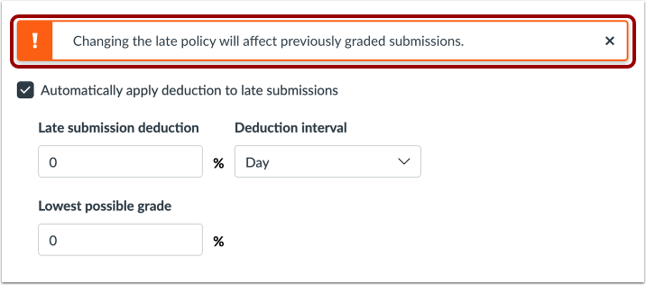 View Late Policy Warning