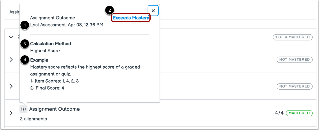 View Outcome Information