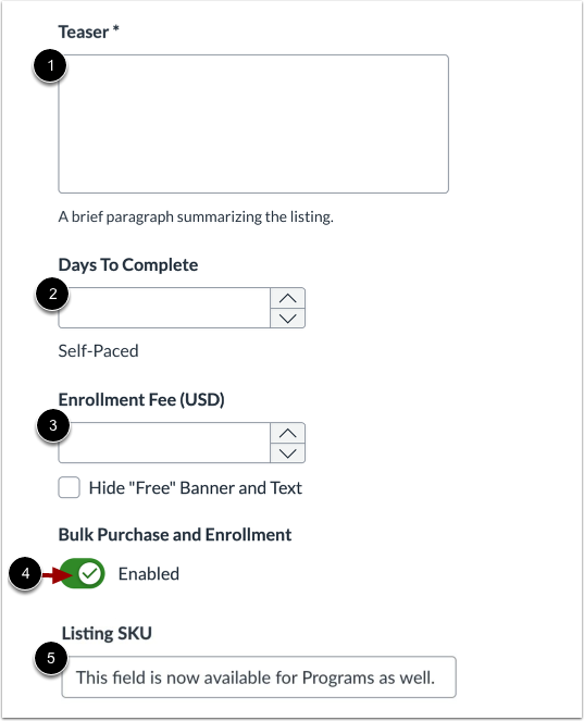 Add Listing Card Details