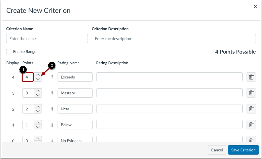 Edit Total Point Value