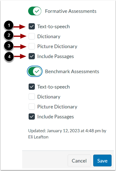 Configure Formative and Benchmark Assessments