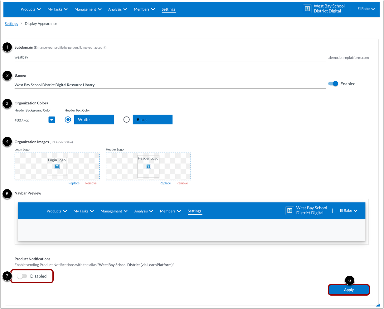 Manage Display Appearance Settings