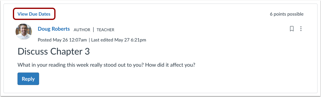 View Discussion Dates
