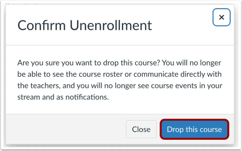 Confirm Unenrollment