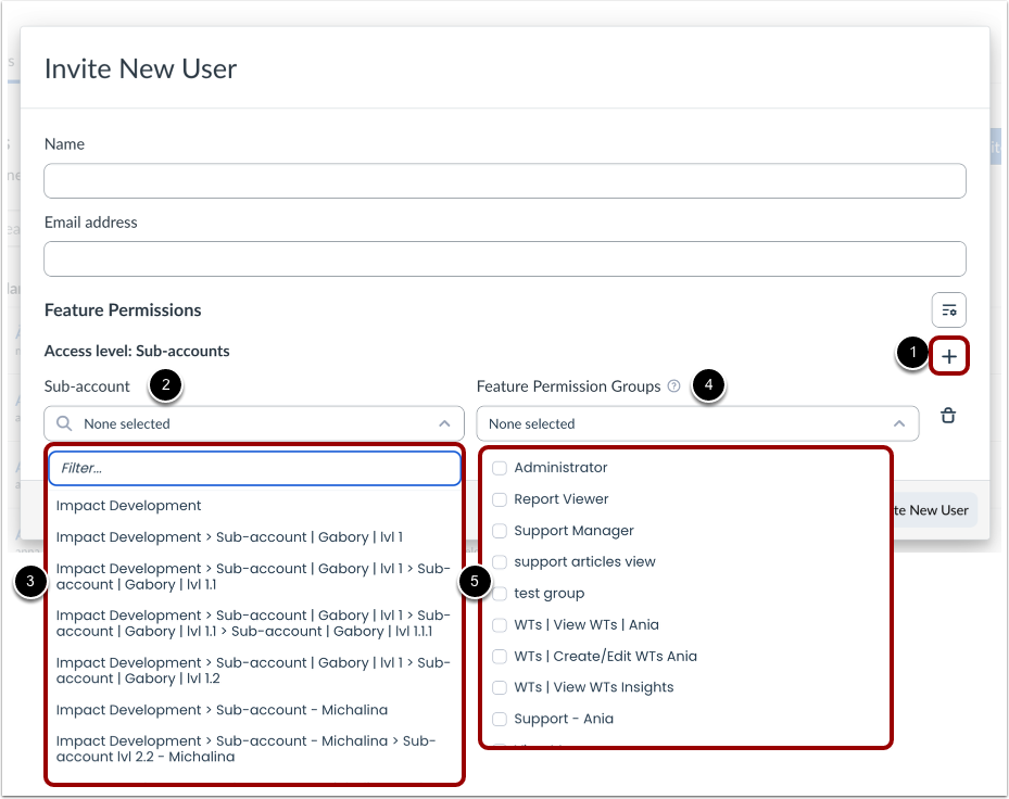 Access Level: Sub-account