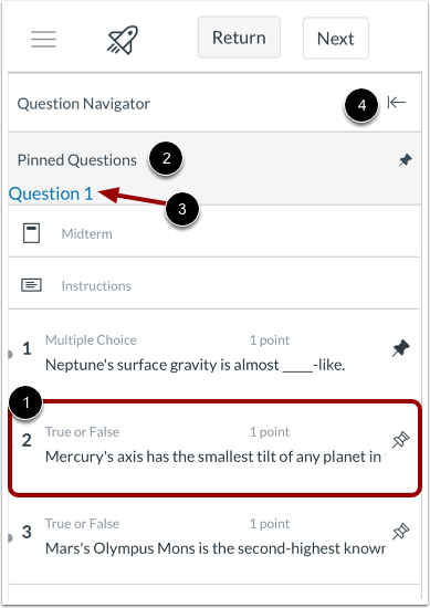 View Question Navigator