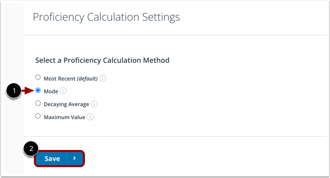 Select Proficiency Calculation Method