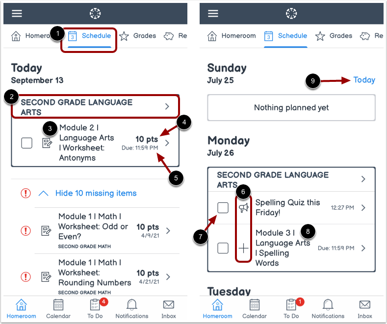 Open Homeroom Schedule