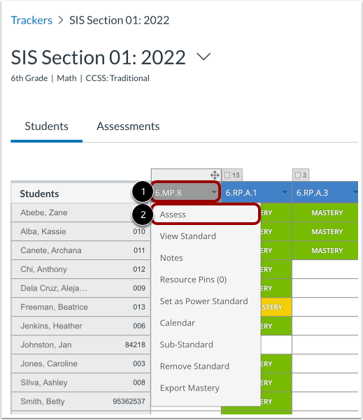 Open Standard Details Page
