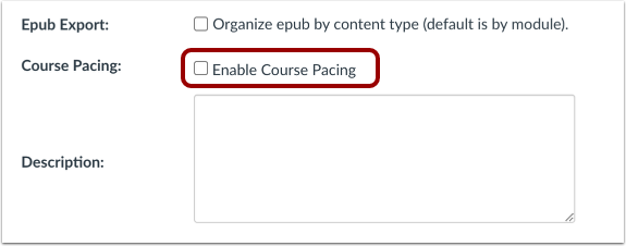 Enable Course Pacing