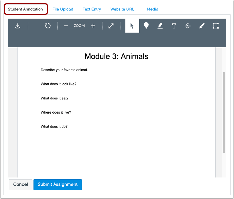 Submit Student Annotation