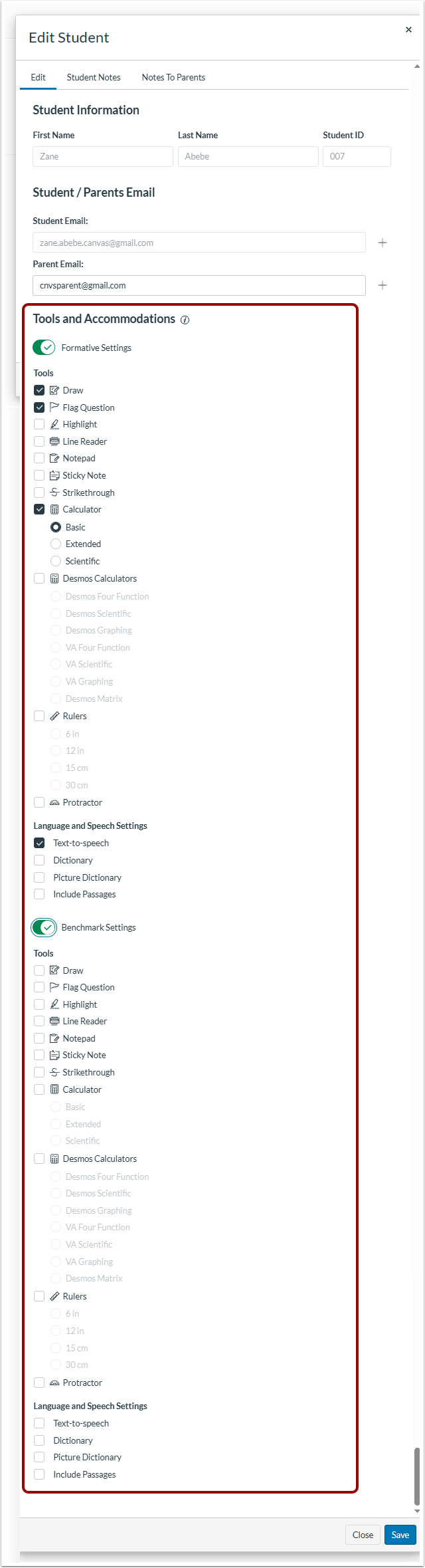 View Tools and Accommodations